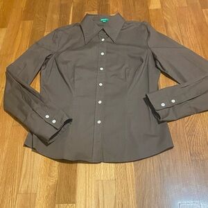 United Colors Of Benetton Dark Brown Dress Shirt